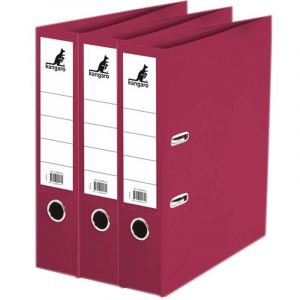 3x Opberg ordners donkerrood A4 75 mm