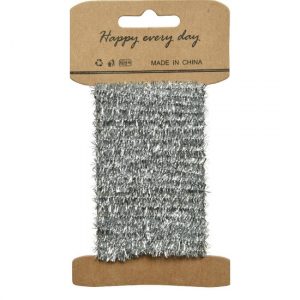 Zilver lametta lint ijzerdraad op rol 200 cm