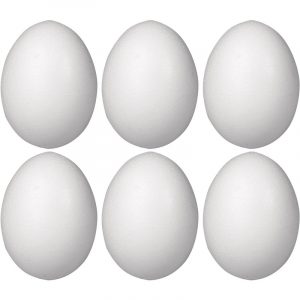 6x Wit eitje 12 cm om mee te knutselen