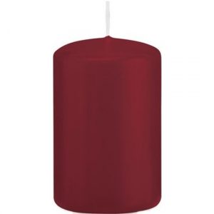 1x Bordeauxrode woondecoratie kaarsen 5 x 8 cm 18 branduren