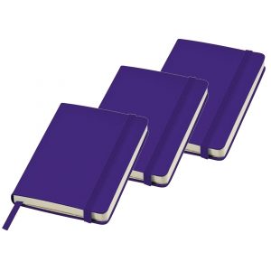 3x stuks paars pocket luxe schriften/notitieblokjes gelinieerd A6 formaat