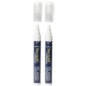 2x Witte watervaste krijtstift platte punt 2-6 mm