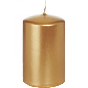 1x Gouden woondecoratie kaarsen 5 x 8 cm 18 branduren