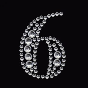 Versier stickers strass steentjes cijfer 6