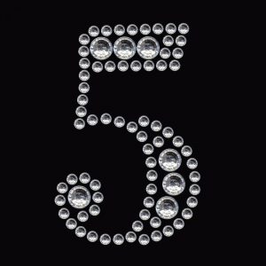Versier stickers strass steentjes cijfer 5