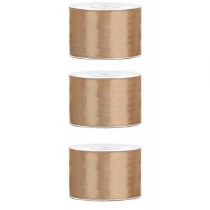 3x Hobby/decoratie goud satijnen sierlinten 5 cm/50 mm x 25 meter