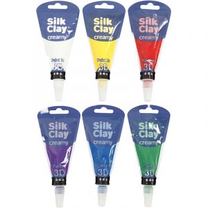 6x Silk Clay creamy klei in spuitzak 35 ml gekleurd