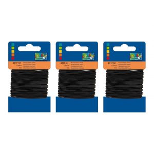 3x Zwarte hobby elastieken van 0,8 mm x 5 meter