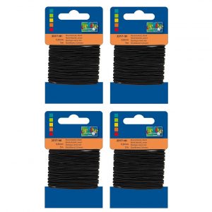 4x Zwarte hobby elastieken van 0,8 mm x 5 meter