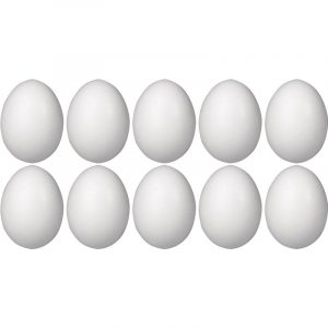 10x Wit eitje 6 cm om mee te knutselen