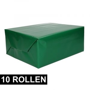 10x rollen Cadeaupapier groen 70 x 200 cm