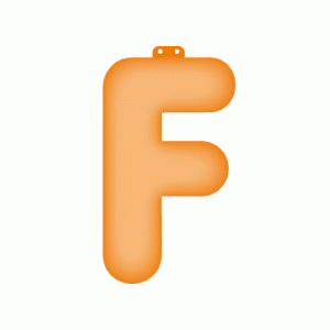 Oranje opblaasbare letter F