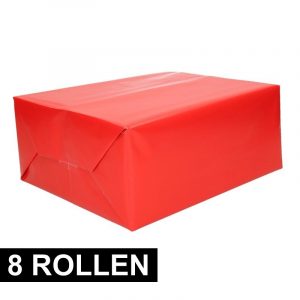 8x rollen Cadeaupapier rood 70 x 200 cm