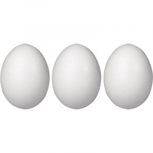 3x Wit eitje 8 cm om mee te knutselen