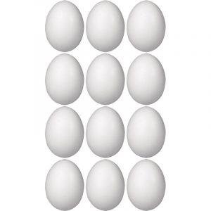 12x Wit eitje 8 cm om mee te knutselen