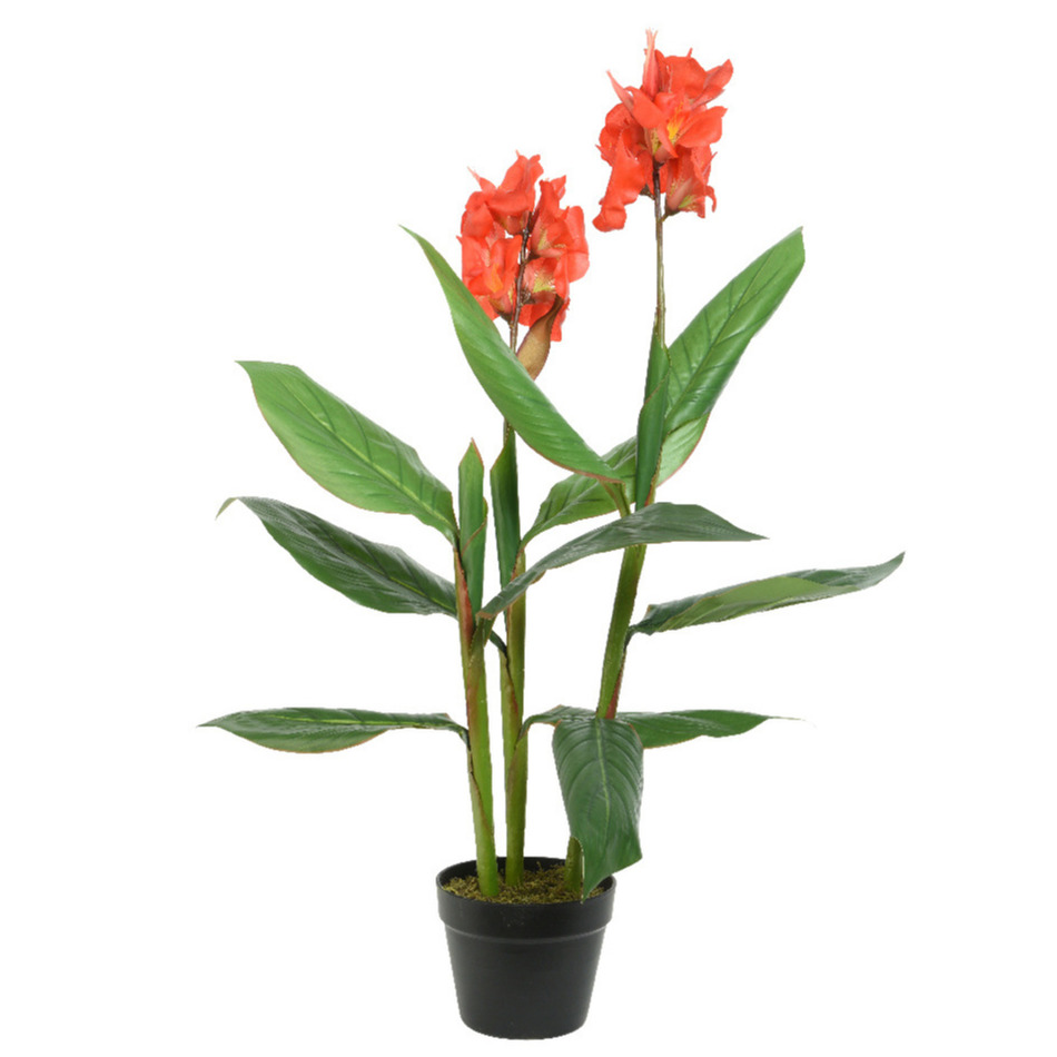 Canna Bloemriet kunstplanten in pot 89 cm