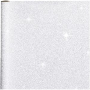 10x stuks cadeaupapier/inpakpapier zilver met glitters 400 x 70 cm