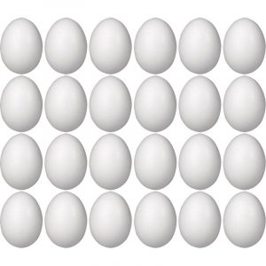 24x Wit eitje 8 cm om mee te knutselen