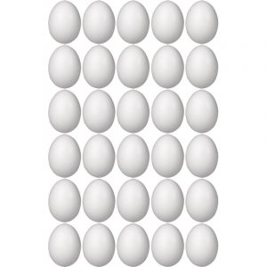 30x Wit eitje 8 cm om mee te knutselen