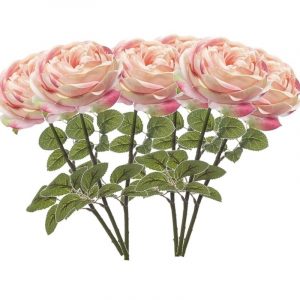 6x Rozen kunstbloem lichtroze 66 cm