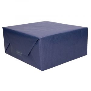 2x stuks rollen Kraft cadeaupapier donkerblauw 70 x 200 cm