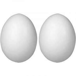 2x Wit eitje 20 cm om mee te knutselen
