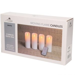 4x Witte LED kaarsen met afstandsbediening kaarsensets