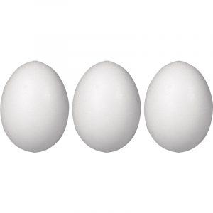 3x Wit eitje 20 cm om mee te knutselen