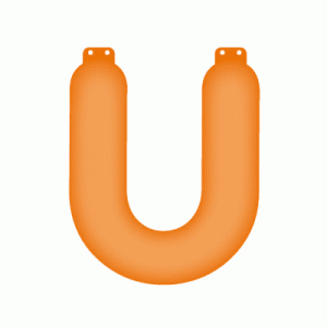 Oranje opblaasbare letter U