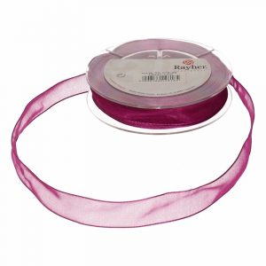 1x Hobby/decoratie paars organza sierlint 1,5 cm/15 mm x 10 meter