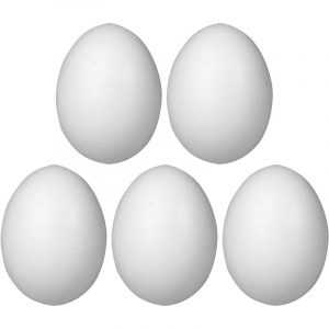 5x Wit eitje 20 cm om mee te knutselen