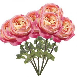 6x Rozen kunstbloem roze 66 cm