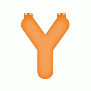 Oranje opblaasbare letter Y