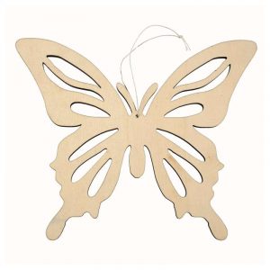 1x Houten vlinders 19 x 23,5 cm ophang decoratie