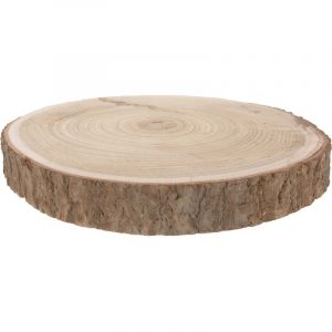 Decoratie Paulowna houten boomschijf 29-34 cm