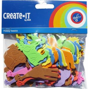 128x stuks Foam dieren hobby/knutsel materiaal voor kinderen
