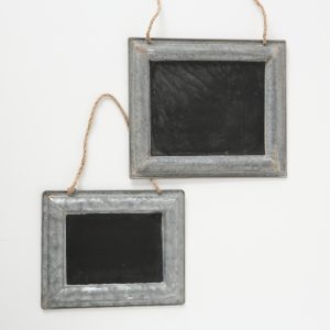 Zinken krijtbord/memobord set van 2x stuks