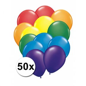 Verjaardag ballonnen regenboog 50 x