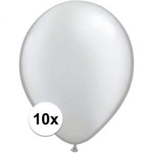 Qualatex metallic zilveren ballonnen 10 stuks