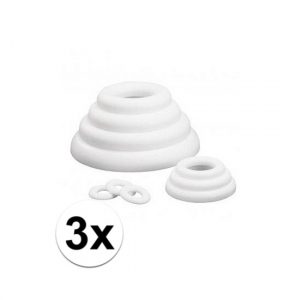 3x Piepschuim figuren vlakke ringen 30 cm