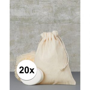 20 x Voordelige beige cadeau tasjes 15 x 20 cm