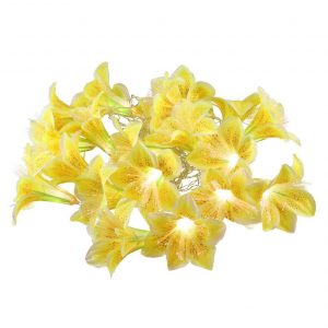 Lichtslinger/bloemenslinger met Lotus bloemen geel 600 cm