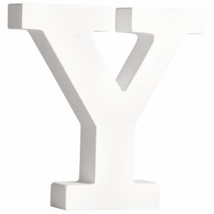 Witte houten letter Y