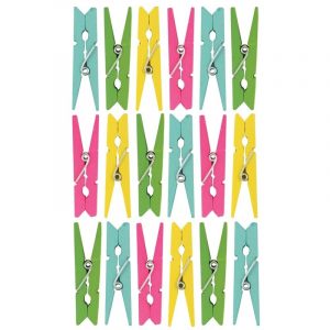 108x Feest decoratie mini gekleurde knijpers 5 cm