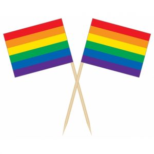 50x Gekleurde regenbogen cocktailprikkertjes/kaasprikkertjes 8 cm