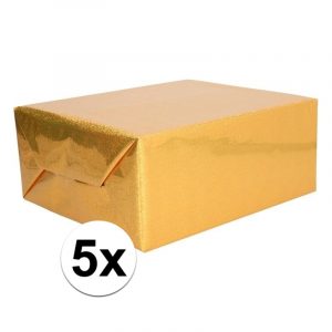 5x Glitter hobbyfolie goud 150 cm