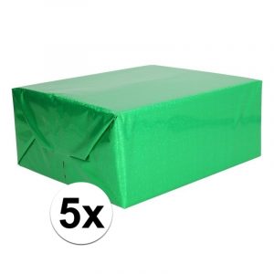 5x Glitter hobbyfolie groen 150 cm