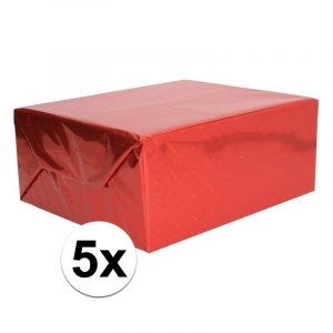 5x Glitter hobbyfolie rood 150 cm