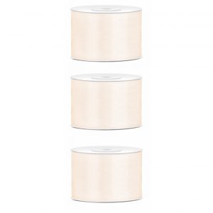 3x Hobby/decoratie off white satijnen sierlinten 5 cm/50 mm x 25 meter