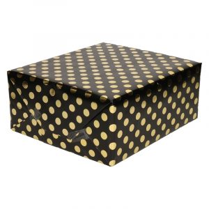 Cadeau inpakpapier zwart/goud 200 x 70 cm